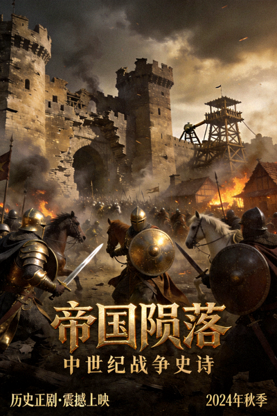 帝国陨落历史剧海报，中世纪战争场面